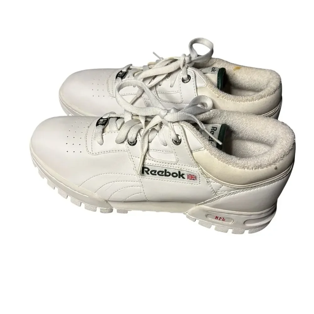 Vintage Reebok Classics NFL Green Bay Packers Workout Lo Mens Size 9 White Green